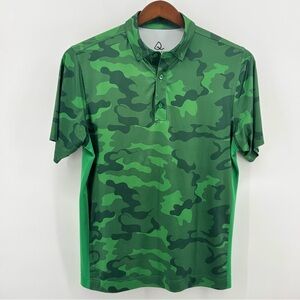 Deolax‎ Mens Green Camo SS Performance Polo Size MD
